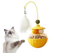 Juguetes Interactivos para Gatos Bola De Hierba Gata Tambaleante Con Plumas