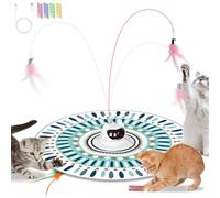 Juguetes Interactivos para Gatos con 2 Plumas y 8 Muelle en Espiral Colorido, 3 en 1 Juguetes Eléctricos Inteligencia Indicador LED Rojo, Cat Toys para Gatos Adultos, Gatitos- Recargable Interior