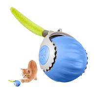 Juguetes interactivos para gatos de interior - Pelota de juguete para gatos móviles con cola, bola interactiva para interiores, rodillo activado por movimiento táctil, juguete interactivo para