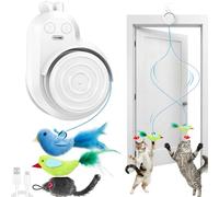 Juguetes interactivos para gatos de interior: pluma de pájaro volador eléctrico automático y varita de ratón, juguete eléctrico recargable para colgar, ejercicio de persecución, juguete de