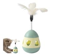 Juguetes interactivos para gatos de interior,Teaser de juguete de gatito 2 en 1 | Cadena de acero de alto carbono 360 grados de rotación pluma mascota persecución mental juguete de ejercicio físico