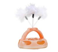 Juguetes Interactivos Para Gatos - Juguete De Bola Con Plato Giratorio Y Puzzle Para Gatos - Bola De Inteligencia Con Plumas - Para Estimulación Mental, Enriquecimiento Conductual Y Del Aburrimiento