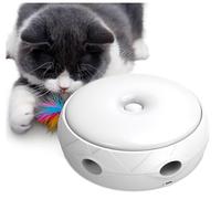 Juguetes interactivos para gatos, juguete de plumas recargable por USB con luz inteligente, juguetes electrónicos que se reproducen automáticamente al azar y estimulan los sentidos del gato. nuevo