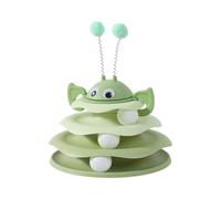 Juguetes interactivos para gatos, torre giratoria de 3 niveles con bolas, entrenamiento de actividades divertidas, juguetes para gatos, juegos de interior con pistas giratorias, acción rodante, diseño