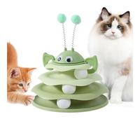 Juguetes interactivos para Gatos - Torre giratoria de 3 Niveles con Bolas rodantes | Juguete para Gatos para Actividades en Interiores, enriquecimiento de, estimulación Mental
