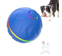 Juguetes interactivos para perros en movimiento, bola rodante activa para perros,Pelota de juguete para mascotas con pelota que rebota automática | Pelota de juguete para recargable por USB, ju