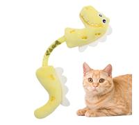 Juguetes masticables de dentición para gatitos, juguete para masticar para gatos, juguete de dentición suave de dinosaurio de primavera, muñeca de peluche resistente a las mordeduras para gatitos a