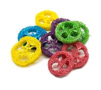 Juguetes masticables de lufa, 20 paquetes de mordeduras de animales pequeños, juguete masticable de fibra natural, draga el intestino para hámster, chinchilla, conejo, juguetes masticables para