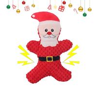 Juguetes masticables de Navidad para perros, juguetes masticables para cachorros, cachorros, perros de peluche, lindo juguete chirriante con temática navideña, resistente