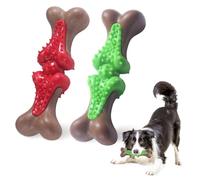 Juguetes masticables duraderos para perros grandes, masticables dentales resistentes en forma de hueso con goma TPR y fibra de madera, juguetes masticadores agresivos para razas medianas y grandes