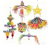 Juguetes masticables para Loros pequeños y medianos - Paquete de 5 Juguetes Naturales para Que Las Aves busquen alimento y destruyan Cosas, Accesorios Colgantes para jaulas de periquitos.(5pcs)