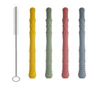 Juguetes masticables para niños autistas, 4 piezas, juguetes masticables sensoriales calmantes para autismo, TDAH y SPD, amigo masticable de silicona de grado alimenticio (162 mm) con cepillo de