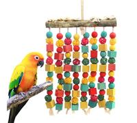 Juguetes masticables para pájaros, accesorios de jaula, bloques de mordida coloridos con clips para colgar, ejercicio de pico con formas naturales, juguete interactivo para masticar pájaros de