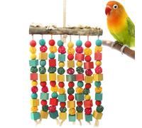 Juguetes masticables para pájaros, accesorios de jaula multicolor, juguete para masticar cacatúas con cuerda resistente, material de madera seguro que proporciona diversión, categoría de suministro