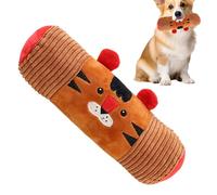Juguetes masticables para perros hechos de peluche, juguete de empleo en forma de tigre para perros, juego de mascotas chirriante para enriquecer en casa, viajes, reducción del aburrimiento, tiempo de