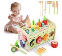 Juguetes Montessori 1 Año, 10 in 1 Juego Niña Bebe Madera Instrumentos Musicales Xilofono Bancos con Martillo Cubo Actividades Juego de Pesca, Juguetes Sensoriales Educativos Regalo Cumpleaños 2 Año