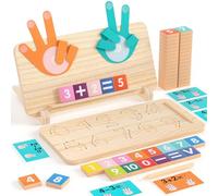 Juguetes Montessori Educativos para Niños de 2 a 4 Años - Tablero de Doble Cara para Contar con los Dedos y Trazar Números, Bloques Numéricos - Juguete Matemático para Niños y Niñas de 1, 3, 5 Años