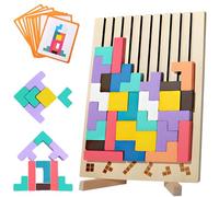 Juguetes Montessori NiñOS 3 4 5 6 AñOs, Rompecabezas 3D De Madera para NiñOs Juego De Pensamiento Educativo Tetris Rompecabezas De Madera con Bloques De ConstruccióN Educativo Regalopara NiñOs