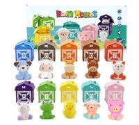Juguetes Montessori para Regalo 1.5 2 3 Niños Niñas, Juguetes Educativos para Niños, 10 PCS de Animales de Granja Montessori Contar, Juguete Marionetas de Dedo Juguetes, Juguetes Actividades