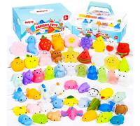 Juguetes Mulyng Mochi Squishy, Juguete Antiestrés Kawaii Squishies para niños Obsequio de Fiesta Navidad Cumpleaños Pascua de Regalo Aula Premios con Caja de Almacenamiento, No duplicados (100 Pack)