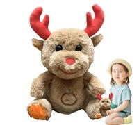 Juguetes musicales de Peluche de Navidad, de Peluche de Papá Noel, de Peluche Muñeco de Nieve Elk de con luces musicales, Almohada de vacaciones en forma de animal de Felpa, ornan