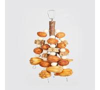 Juguetes Naturales para Loros, Juguetes Colgantes para Masticar con Hueso de Sepia, Madera de Manzano, piña, ratán y Carambola Seca. Juguetes para jaulas de pájaros para periquitos.(C)