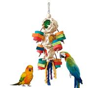 Juguetes naturales para pájaros, juegos de masticar de madera coloridos y naturales, juguetes para masticar para pájaros, para espacios como interiores, patios, ventanas, patios, balcones, jardín