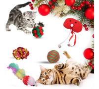 Juguetes navideños para gatos, juguetes surtidos para calcetines navideños, paquete variado de juguetes, juguete interactivo navideño para g