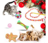 Juguetes navideños para gatos, juguetes surtidos para calcetines navideños, paquete variado de juguetes, juguete interactivo navideño para g