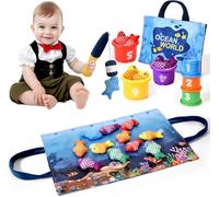 Juguetes Niños 1 2 3 Año,Montessori Sensoriales Educativos Juguete para Bebe 6-12-18 Meses, un Juego de Pescador, Juguete de Habilidades motoras para 1 2 3 Años Regalo de Cumpleaños Navidad