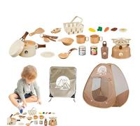 Juguetes para acampar al aire libre, juguetes de camping para acampar en carretes infantiles, juguetes realistas para exteriores para rodamientos exteriores, utensilios de picnic falsos