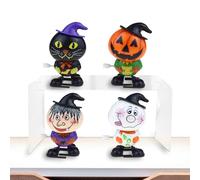 Juguetes para aliviar el estrés, 4 Uds. Juguetes de relojería prácticos e interesantes, reutilizables de cuerda manual Pequeño y encantador juego de relojería de Halloween para horas de diver