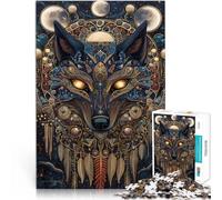 Juguetes para aliviar el estrés Lobo de Arte fantástico Rompecabezas de 1000 Piezas para Adultos 38x52cm Lista de Deseos con Papá Noel para Mayores de 14 años