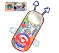 Juguetes para asiento de coche orientado hacia atrás volante de bebé con rotación de 360° con espejo música luces y sonidos de conducción volante para niños de 12 meses o más para asiento trasero