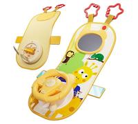 Juguetes para Asiento de Coche orientado hacia atrás, Volante de bebé con rotación de 360°, Juguete con Espejo, música, Luces y Sonidos de conducción, Volante para niños de 12 Meses o más para asient