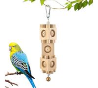 Juguetes para Aves | Bloque de Madera Colgante para Picar y Desgastar el Pico con Juego de Enriquecimiento | Juguetes De Forrajeo Aviares con Campana,para Cacatúlas Cotorras y Periquitos