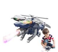 Juguetes para aviones de dinosaurio - Juguetes para aviones en helicóptero, dinosaurios y combatientes 2 en 1 con efecto spray, hardware robótico 'aviación jurásica, velo místico de vap