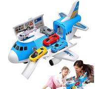 Juguetes para Aviones para niños, Aviones de flete, Aviones de Juguete Grandes para Materiales elegidos para niños con 2 carros y 1 calcomanías, Accesorios de cumpleaños para niños y niñas