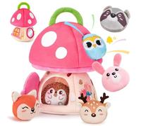 Juguetes para Bebés de 6 a 12 Meses, Divertida Colmena con 5 Abejas Sensoriales de Peluche, Sonajero, Crujidor, Espejo, Juguetes Montessori para Bebés, Juguetes para Bebés, Regalos de Cumpleaños y F