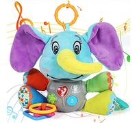 Juguetes para bebés recién nacidos de 0 a 12 meses, juguete de música de elefante de felpa luminosa multifuncional, como juguete de dentición, se aplica para asientos de coche, cunas y cochecitos