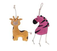 Juguetes para caballos | Empleo contra el aburrimiento de ante con relleno de fibra de coco | para colgar cebra, zorro, jirafa, caballito de mar, caballo (jirafa + cebra)