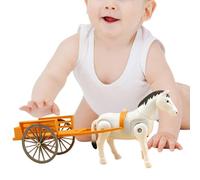 Juguetes para caballos y carros,Juguete para carros tirados por caballos | Juguete de carruaje eléctrico tirado por caballos,Carro de juguete eléctrico retro, decoración modelo de carro para 1-5 años,