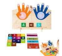 Juguetes para contar - Bloques de madera para sumar y restar de 11,57 pulgadas - Manipulador educativo de matemáticas con dedos | Tablero de aprendizaje entre uso de educación en el hogar, niños