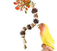 Juguetes para conuros - Juguetes con piña de pájaros | Accesorios Naturales en la Cuerda del Cono de Pino decoración de la Jaula suspendida para Loros, periquitos, inseparables y aras