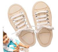 Juguetes para cordones de zapatos de madera - Juguetes educativos para cordones de cordones, tabla de ejercicios para niños y niños pequeños, juguetes educativos tempranos para entrenar habilidades