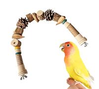 Juguetes Para Cotorras | Juguetes De Ejercicio Y Juego Para Cacatúas | Accesorios Naturales para Jaulas de Madera con Piñas y Cuerda, Decoración para Hábitats de Loros, Cacatúas, Agapornis y Guacamayo