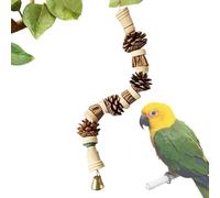 Juguetes para Cotorras - Juguetes para Morder con Piña y Frutos Secos - Accesorios con Piñas Naturales y Cuerda para Jaulas, Entretenimiento para Trepar y Roer destinado a Cacatúas, Agapornis y Guacam