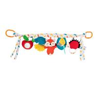 Juguetes para cuna colgantes, juguete para asiento de automóvil de 24 pulgadas con espejo, anillo Bb, arrugas y sonajeros, animales de peluche extraíbles para bebés con hebilla en forma de C, animale