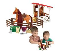 Juguetes para el establo de los , set de juego para el club de los - Figura desmontable para jugar a equitación,Juguete animal realista Finge el club de la granja para el cumpleaños