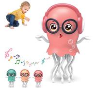 Juguetes para El Tiempo Boca Abajo para Niños con Medusas Que Se Arrastran Bailando, Juguete De Pulpo Bailando 2025 con Luces Y Música, Pulpo Eléctrico Mágico Que Evita El Arrastre Automático Ni Pink